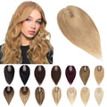SEGO Human Hair Toppers for Women With Thinning Hair, 7 * 13CM Silk Base 100% Real Human Hair Clip in Top Wiglet Hairpieces -16 Inch No Bangs Dark Blonde