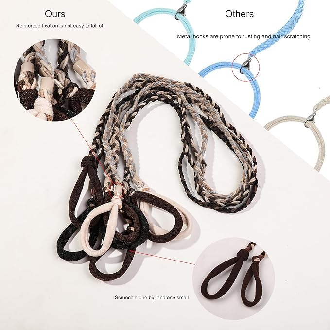 Sport Hair Ties for Women - 4 Pony Tails Elastic Ties for Gym & Swimming - 30 Inch Length