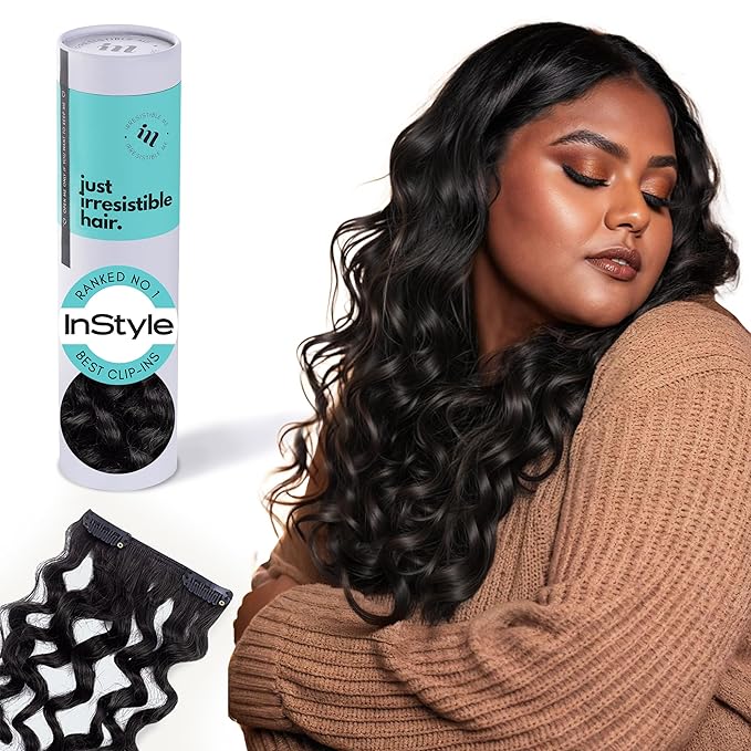 Irresistible Me 3A Curls Real Human Hair Extensions Clip Ins – 100% Human Hair Clip In Extensions for Length & Volume – Invisible Extension – Heat Resistant & Dyeable –Natural Black, 14 Inches