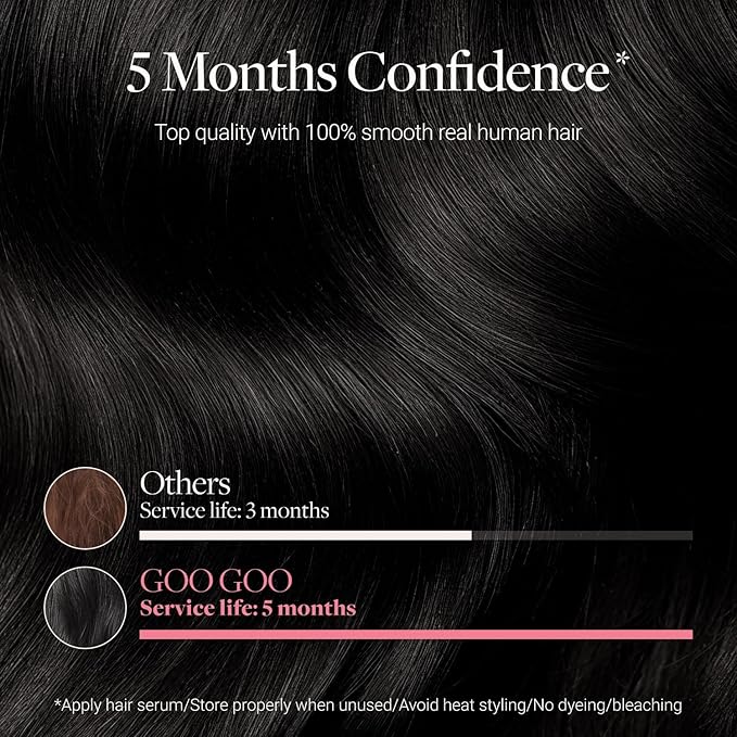 GOO GOO Genius Tape in Hair Extensions, Hand Tied Tape Weft, 1B Natural black, 16inch 50g 20pcs, Remy Human Hair, Seamless Invisible Tape, Natural Blend, Lightweight