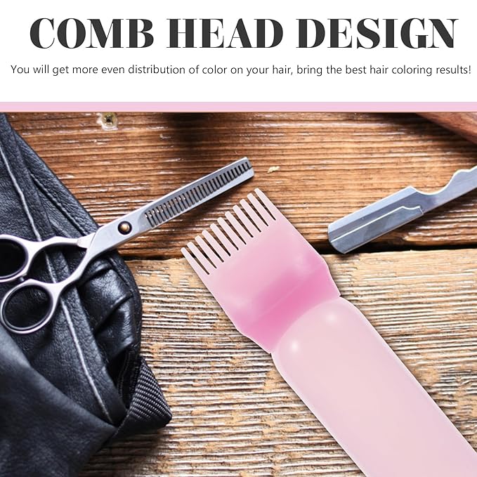 Hair Oil Applicator Bottles Root Comb Applicator for Hair Coloring and Styling Pink Salon Use Easy to Apply