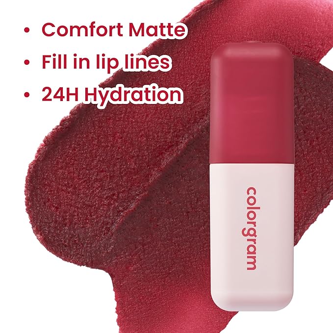 COLORGRAM NUDE BLUR TINT 11 DEEP CHOCOLATE | Soft Velvet Matte Liquid Lipstick & Cheek Tint | Lightweight Blurring Tint for a Smooth & Airbrushed Finish | Long-Lasting & Non-Sticky Formula