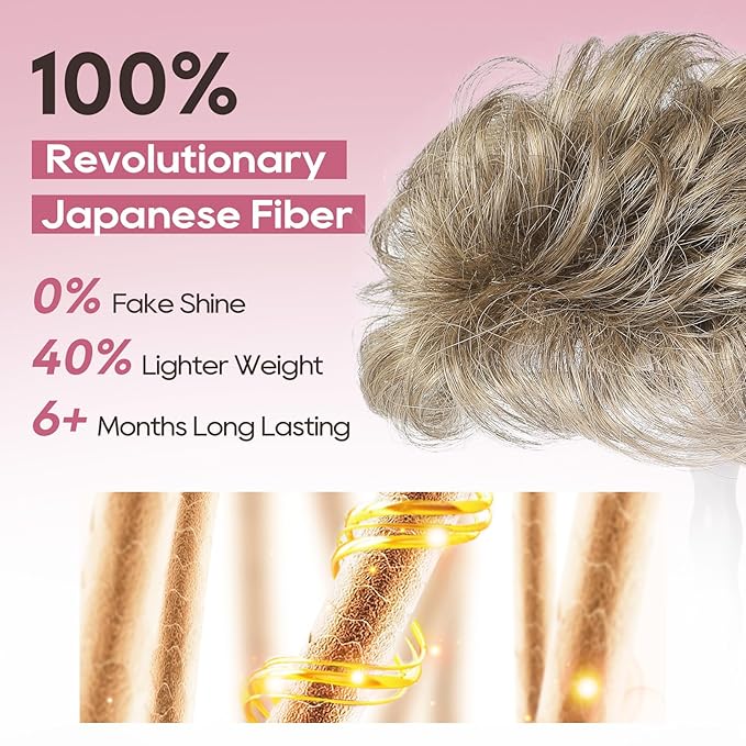 REECHO Hair Topper, Short Wiglet Hair Topper for Women with Thinning Large Coverage Synthetic Top Crown Hairpiece for Women - Honey Pecan