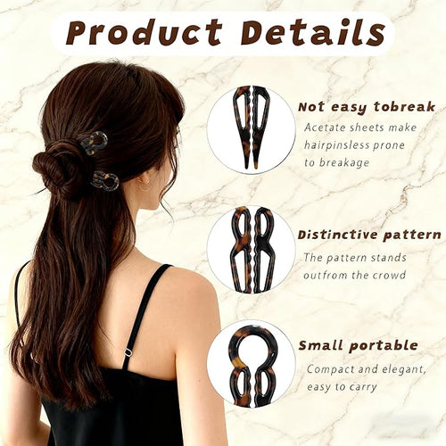 3Pcs Prestige French Hair Pins New Elegant Hair Accessories for Women Elegant Hair Clips for Thin Thick Hair Serrated Anti-Slip Design (Color C)