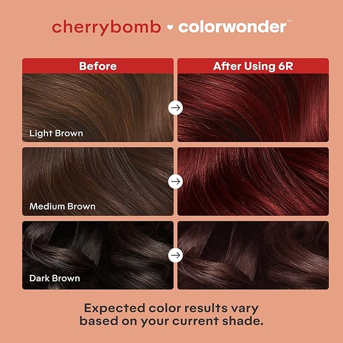 Madison Reed colorwonder Demi-Permanent Hair Color, Effortless At-Home Hair Dye, Ammonia-Free, Cruelty-Free, CherryBomb (6R Medium Ruby Red), Pack of 1