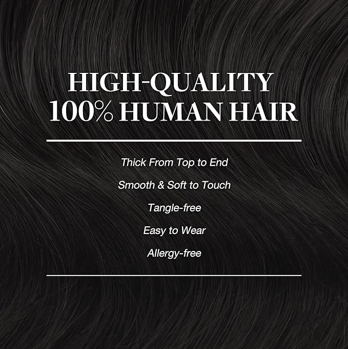 GOO GOO Clip in Hair Extensions Real Human Hair, Remy Human Hair Extensions Clip ins for Women, Natural Human Hair, 22inch 170g 7Pcs, #1B Natural Black