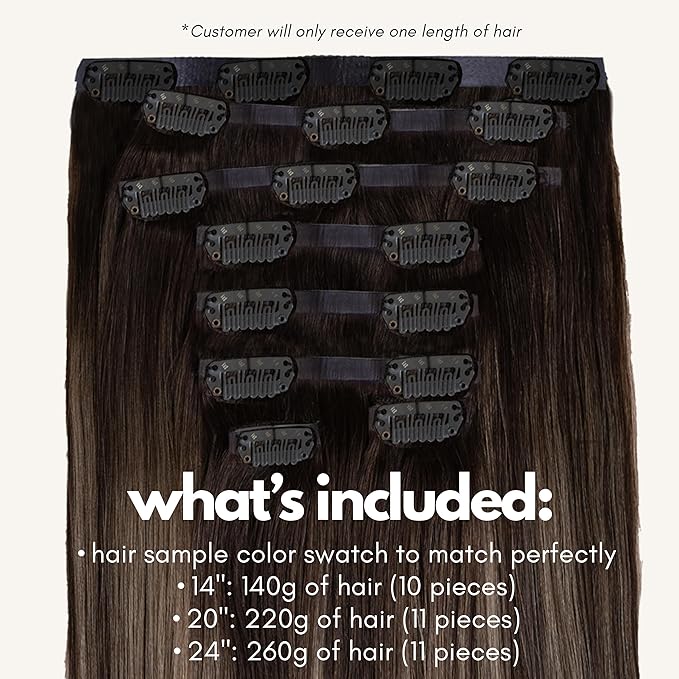 Irresistible Me Real Human Hair Extensions Clip Ins – 100% Human Hair Clip In Extensions for Length & Volume – Invisible Extension – Heat Resistant & Dyeable – Ash Brown Balayage, 14 Inches