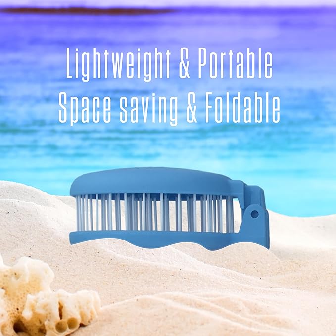 Mini Detangler Travel Hair Brush with Mirror, Makaron Hair Brushes for Women, Men and Kids, Unique 3D Flexible Design for All Hair Types, Styling Accessory, Travel Essentials for Women (DARK BLUE)