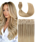 SURNEL Injected Tape in Hair Extensions Human 20Inch Golden Brown to Caramel Blonde Natural Real Hair Upgraded Seamless Remy Invisible Tape in Extensions 20Pcs 45g(#102727,20)
