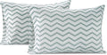 Lane Linen 100% Organic Cotton Pillow Cases Standard Size Set of 2 (20"x26") - Cotton Pillowcases Standard Size - Ultra Soft Pillow Cases Set of 2 - Standard Pillow Case Pack of 2 - Chevron Cool Blue
