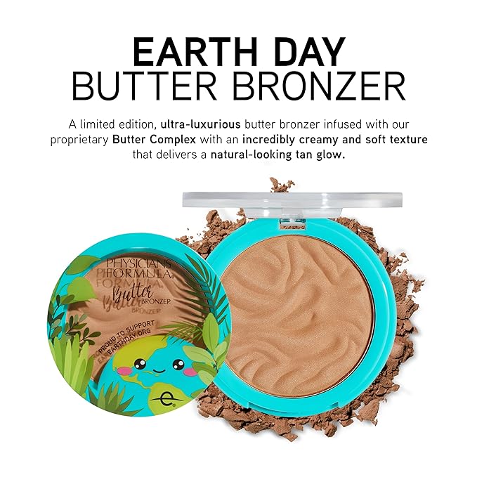 Physicians Formula Earth Day Butter Bronzer Deep Bronzer, Clean Beauty, Dermatologist Tested, Vegan, Cruelty-Free