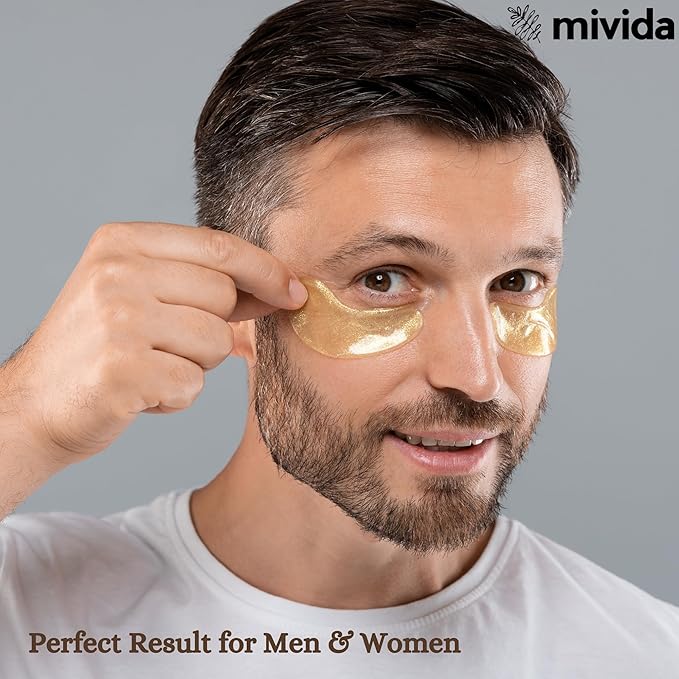 Caffeine & Hyaluronic-Acid Hydra-Gel Eye Pads - Anti Wrinkle Under Eye Patches, 60PCS | Gold Under Eye Patches For Puffy Eyes, Eye Bags and Wrinkles