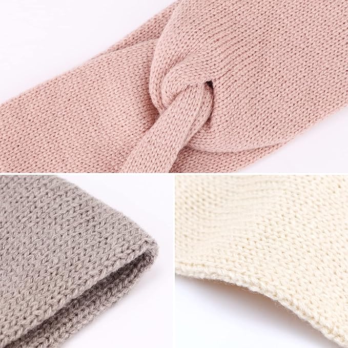 DRESHOW Knit Crochet Headband for Women Ear Warmer Soft Turban Stretch Warmer Headbands Winter Fashion Head Wrap