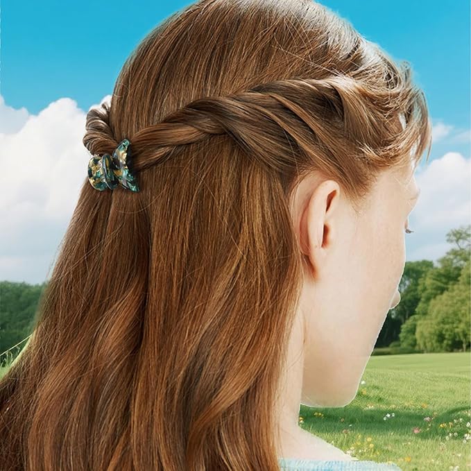 10 Pack 1.18 Inch Small Hair Claw Clips for Women Girls - Tortoise Shell & Leopard Print Acrylic Claw Clips French Barrettes Non-Slip Strong Hold for Thin/Thick Hair - Mini Hair Accessories