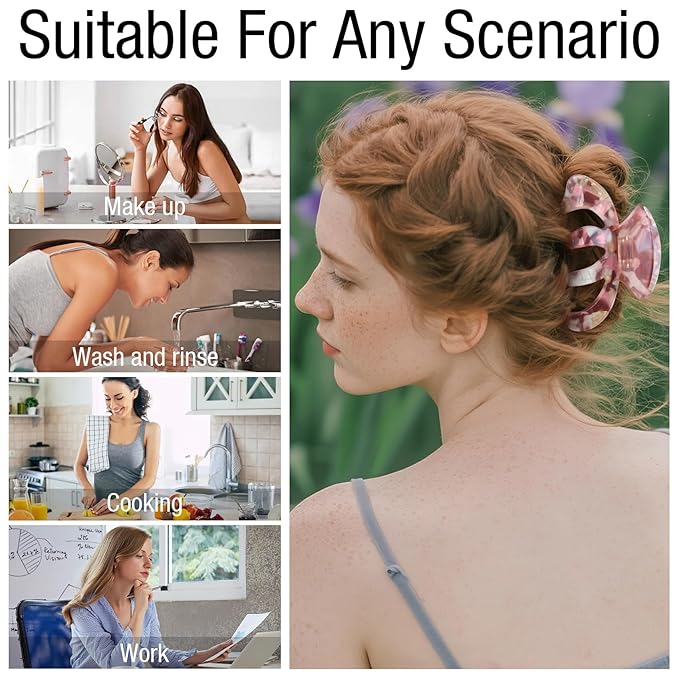 Jayongnee Clips for Women - Octopus Claw Clip - Hair Clips for Long and Thick Hair, Non-Slip Big Claw Strong Hold Hair Unbreakable 3 PCS (claw clip-B)