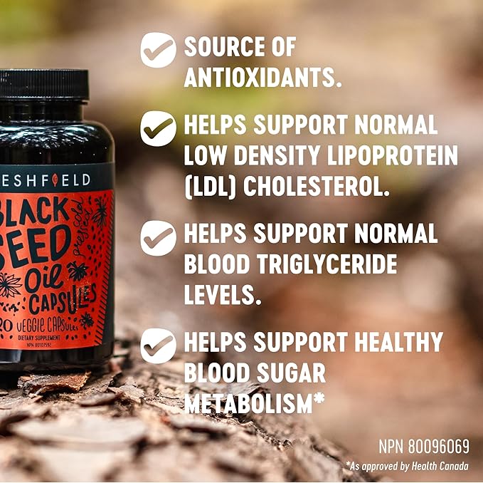 Freshfield Black Seed Oil: Thymoquinone, Premium (Black Cumin Seed Oil, Nigella Sativa) | Cold Pressed | Vegan | Ultra Strength | Pure and 100% Natural. (120 Capsules)