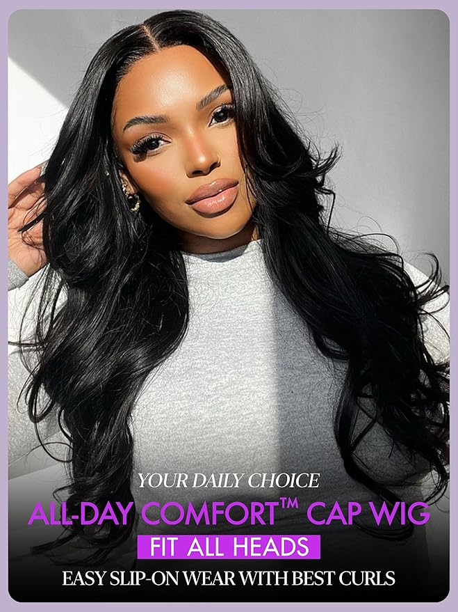 LUVME HAIR All-Day Comfort 100% Human Hair Loose Body Wave 5x5 Lace Front Wig Glueless Wigs Human Hair Pre Plucked Pre Cut Long Black Wig Lace Closure Wigs Frontal Wigs