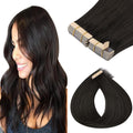 GOO GOO Tape in Hair Extensions Human Hair, 2 Dark Brown, 26inch 120g 40pcs, Skin Weft Seamless Invisible, Silky Straight with Thick Ends, Remy Human Hair