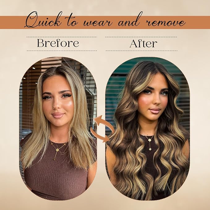 Clip in Hair Extensions Real Human Hair 18inch 8pcs 100g Seamless Balayage Dark Brown Hair Extensions Clip Ins Double Weft Dark Brown Highlight Chestnut Brown Invisible Straight Remy Human Hair
