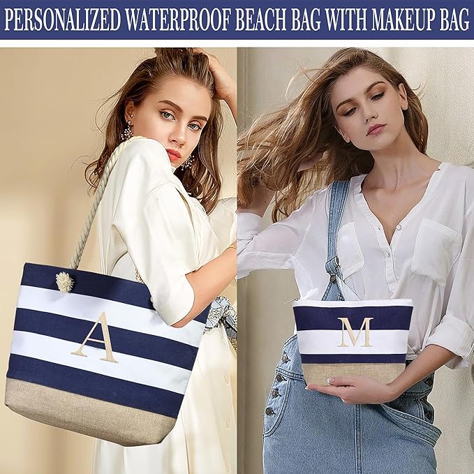 YOOLIFE Beach Bags for Women - Travel Canvas Beach Tote, Pool Waterproof Bag, Travel Essentials, Gifts for Women Birthday