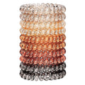 JessLab Spiral Hair Ties for Women, 10-Pack Traceless No-Damage Ponytail Holders, Coils Hair Bands for Girls, Assorted Colors