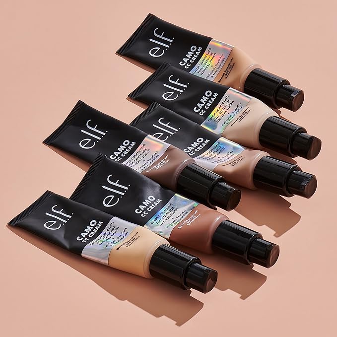 e.l.f. Camo CC Cream, SPF 30 Color-Correcting Medium-To-Full Coverage Face Foundation, Delivers An Airbrushed Finish, Vegan & Cruelty-Free, Tan 415 C