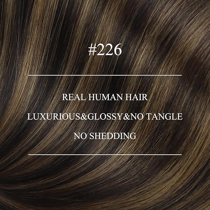 YoungSee Nano Hair Extensions Human Hair Brown Nano Bead Hair Extensions Human Hair Balayage Nanolink Hair Extension Dark Brown Ombre Medium Browns Nano-Tip Hair Extension 14inch 50s 50g