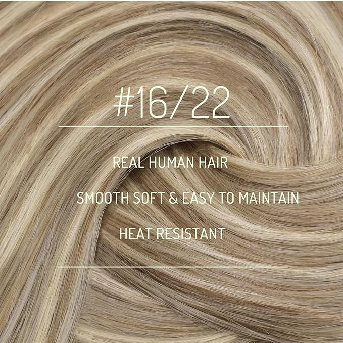 RUNATURE Clip in Hair Extensions Real Human Hair Blonde Highlight 18 Inch Real Human Hair Clip in Extensions 120g Blonde Hair Extension Clip Ins Human Hair Extension Full Head Double Weft 7pcs
