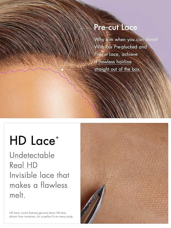 LUVME HAIR 12 Inch Ash Blonde Blunt Cut Bob Wig Human Hair Pre Cut Glueless HD Lace Closure Wig Mature Boss Side Parted Ombre Straight Short Wig