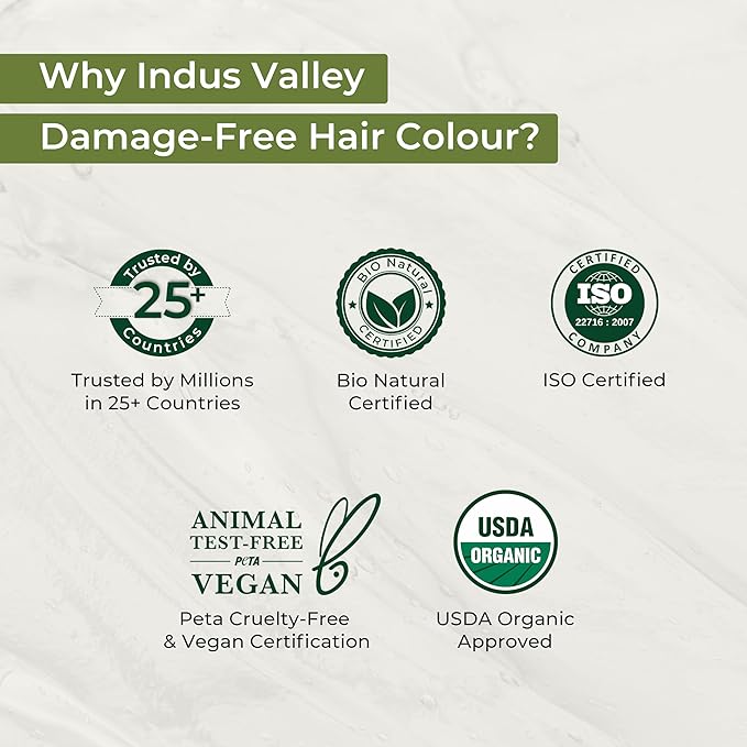 Indus Valley Organic Damage Free Gel Hair Color | Gray Coverage of Resistant Gray Hairs - Ammonia-Free & Vegan - Salon Influenced Hair Dye | Permanent Hair Dye For Women, Black 1.0, 8.45 fl. oz.