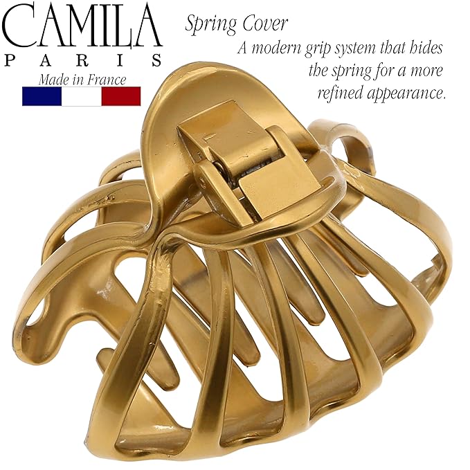 Camila Paris CP3052 2PK French Octopus Hair Clip for Women for Thick Volume Hair, Girls Hair Claw Clips Jaw Fashion Durable Styling Hair Accessories for Women, Strong Hold No Slip Grip, Made in France