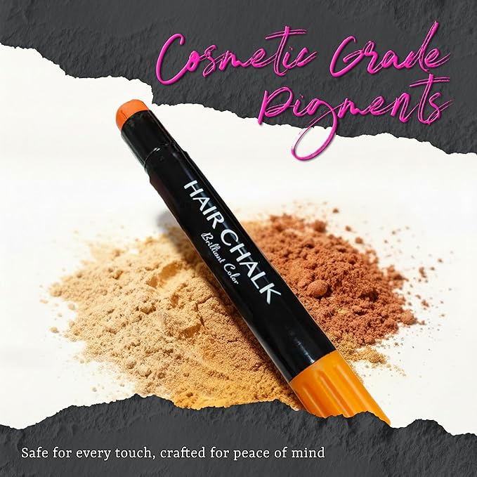 10 Colors Dustless Hair Chalk for Kids, Washable Temporary Hair Color Pens, Easy to Apply & Wash Out, Kid-Safe Non-Toxic, Fun Gifts for Girls & Teens, Parties, Dress Up & Creative Play