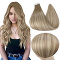 Full Shine Tape in Hair Extensions Human Hair 12Inch Balayage Color 8 Ash Brown Fading to 60 Highlighted 18 Ash Blonde Seamless Hair Extensions Real Human Hair Tape in 30G 20Pcs for Women Soft Remy