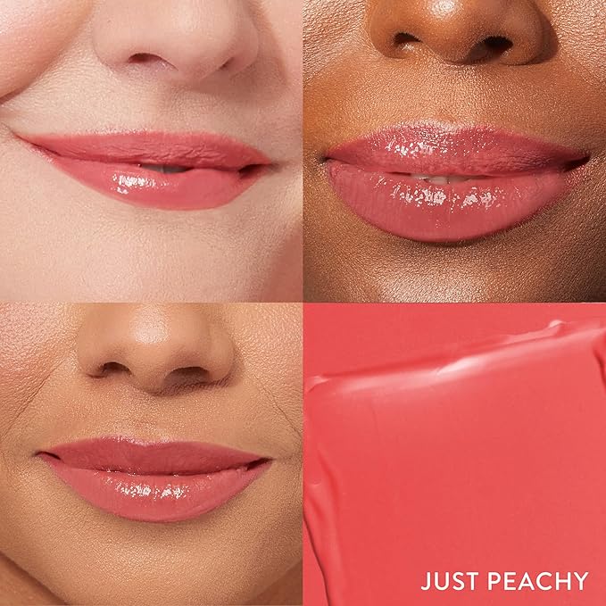 LAURA GELLER NEW YORK Jelly Balm Moisturizing Tinted Lip Balm - Just Peachy - Hydrating Vitamin E - Semi-Shine Finish