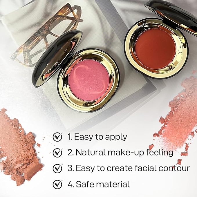 Face Blush for Cheeks Waterproof Smooth Creamy Formula, Matte Finish Buildable Lightweight Cream Blush Balm Create a Natural, Long Lasting Makeup Brightens Facial Radiance (Shy Pink)