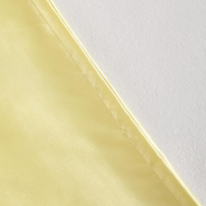 NTBAY 12 Pack Satin King Pillowcases for Hair and Skin, Luxurious and Silky Pillow Cases with Envelope Closure, 20 x 36 Inches, Light Yellow