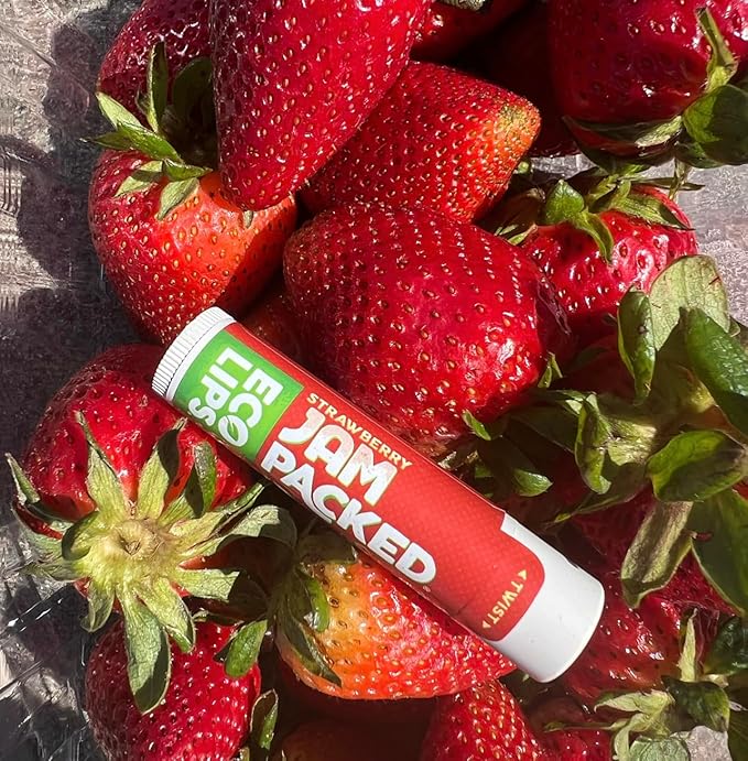 Eco Lips Freshly Squeezed Organic Fruit Lip Balms - Citrus Got Real (Lemon/Lime), Melondramatic (Watermelon), Jam Packed (Strawberry) Plastic-Free Plant Pod 6-pack by Eco Lips 100% Natural.