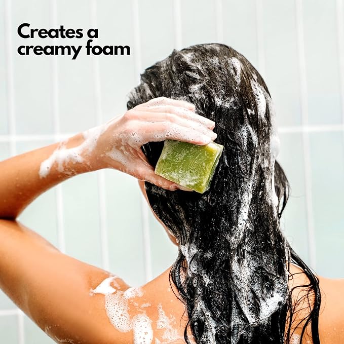 SoapFactory Organic Solid Shampoo Bar for thinning Hair, Hair Soap with Aloe Vera for Men and Women, 100% Natural, Vegan, Handmade, Plastic Free, 3 ounce (Pack of 3)