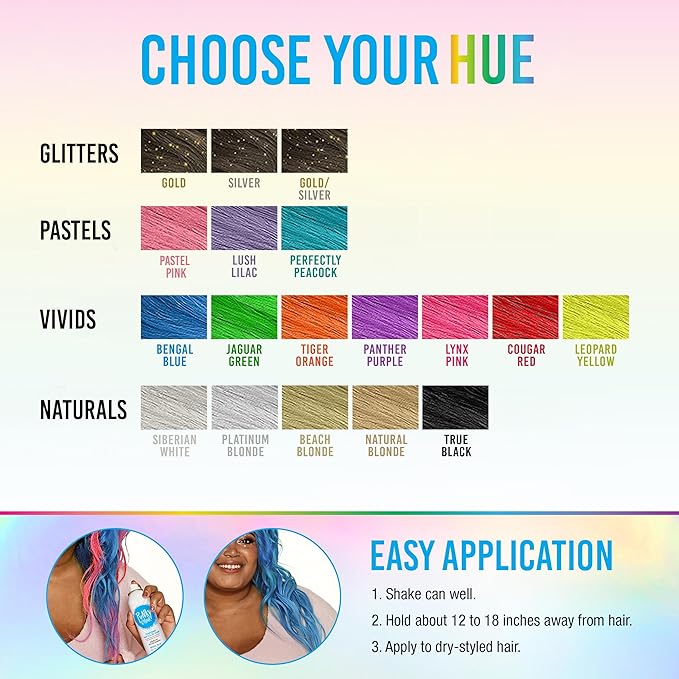 Punky Temporary Hair Color Spray, Bengal Blue, Non-Sticky, Non-Damaging, Travel Size Hair Dye for Instant Vivid Hair Color, 3.5 oz