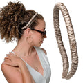Curlfriend Collective Gray Daze Comfort Curve Headband – Luxe 100% Mulberry Silk, Elegant Wide Hair Accessory for Women - No-Slip, No Headache, Gentle on Hair, Chic Design for Curly & Textured Hair