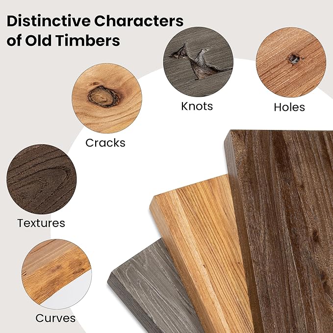 Floating Shelves for Wall, 36"x9.3" Rustic Solid Live-Edge Elm Wood Wall Shelves, Heavy-Duty Floating Shelves with Invisible Brackets, Set of 2 for Living Room, Bedroom, and Kitchen, Grey Finish