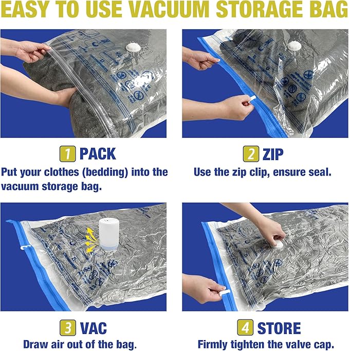Travel Vacuum Bags with Electric Pump for Luggage and Suitcase, Vacuum Seal Compression Packing Bags for Clothes Clothing, Combo 18 Pack