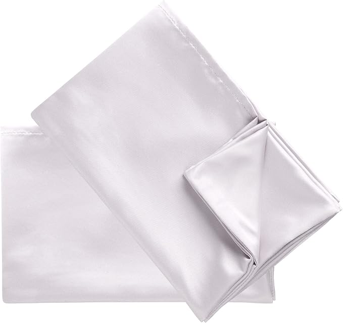 uxcell 2 Pack Silk Satin Pillowcase for Hair and Skin, Cool, Silky, Soft Breathable Pillow Cases Standard Size 20x26 Inch Sateen Pillowcase Lavender Gray with Envelope Closure