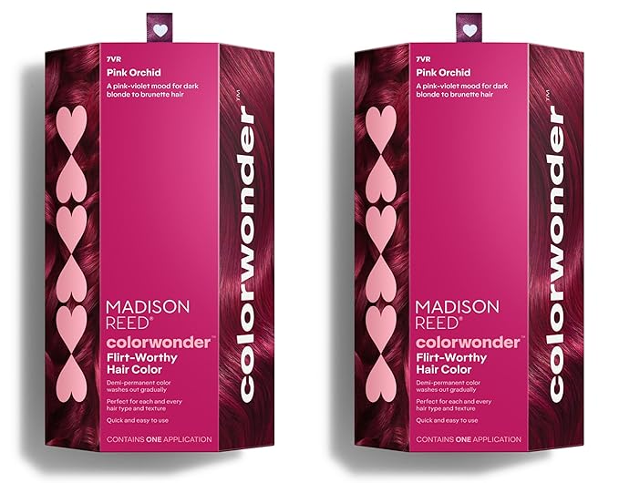 Madison Reed colorwonder Demi-Permanent Hair Color, Effortless At-Home Hair Dye, Ammonia-Free, Cruelty-Free, Pink Orchid (7VR Pink Orchid), Pack of 2