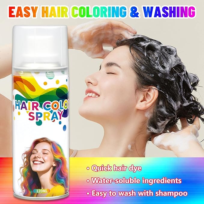 Blue Temporary Hair Color Spray - Washable & Natural One-Time Use Hair Wax for Women & Kids & Adults - Strong Hold for Halloween, Cosplay, Party, Washes Out Easily
