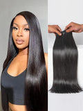 LUVME Silky Straight Seamless 2 Pack 220g 14Pcs Clip in Hair Extensions Full Max with 14inch Remy Human Hair Extensions, Natural Black 100% Real Soft Hair