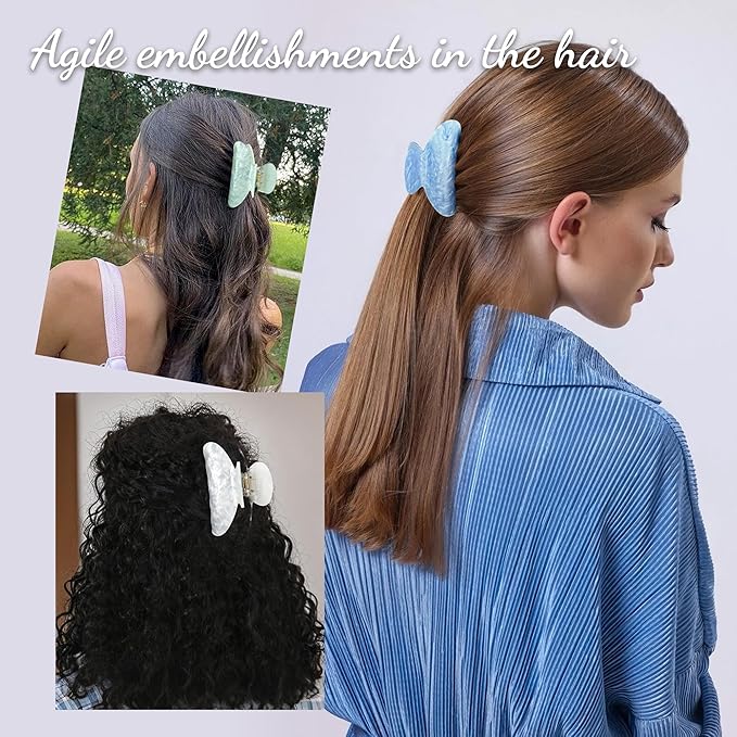 5Pcs Hair Claw Clips Medium Hair Clips for Thick/Thin Hair Strong Hold Non-slip Hair Jaw Clamp Styling Hair Accessories for Women and Girls