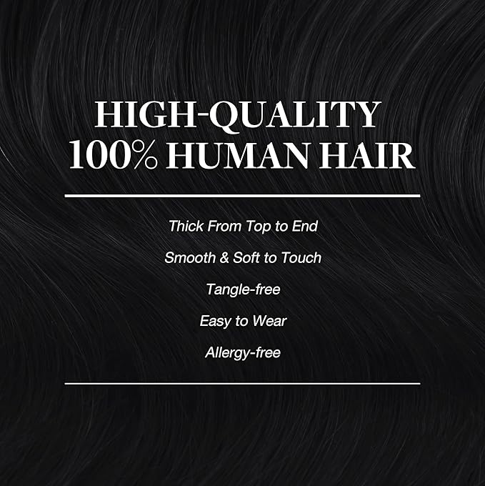 GOO GOO Clip in Hair Extensions Real Human Hair, Remy Human Hair Extensions Clip ins for Women, Natural Human Hair, 14inch 120g 7Pcs, 1 Jet black