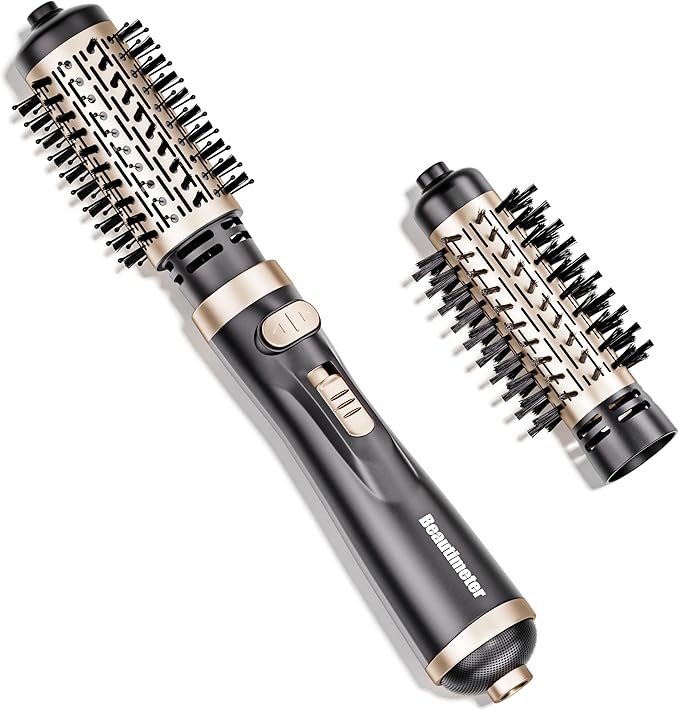 Beautimeter Hair Dryer Brush 3-in-1 Hair Styler, Rotating Blow Dryer Brush with 2-Inch and 1.5-Inch Brushes