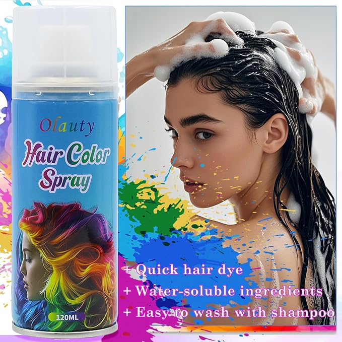Green Temporary Hair Color Spray for Kids Women Men, One-Day Temporary Hair Dye Spray, Washable Hair Color Wax Hair Coloring Natural Non-Sticky For Christmas, Cosplay, DIY, Party (Green)